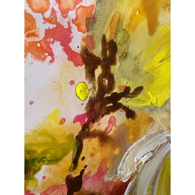 Mid-Century Modern Floral Abstract Acrylic on Board For Sale - Image 10 of 18