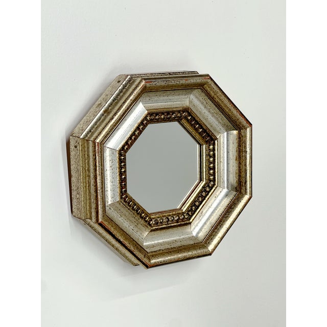 Mini Vintage Hexagonal Italian Molding Mirror For Sale In Atlanta - Image 6 of 10