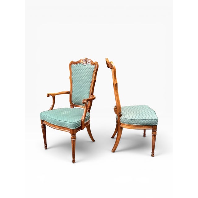 Late 20th Century 1980s White Furniture Co. Green Dining Chairs - Set of 8 For Sale - Image 5 of 12