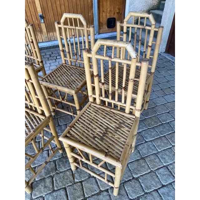 Real Bamboo Dining Chairs, 1970s, Set of 6 For Sale - Image 8 of 13