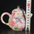 Late 20th Century Chinese Famille Rose Millefleur Porcelain Teapot & Tea Cup Set - Set of 5 For Sale - Image 4 of 9