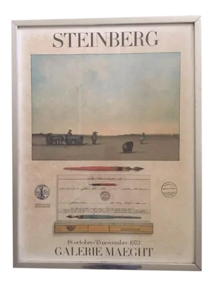 1973 Sol Steinberg Galerie Maeght Poster, Framed
