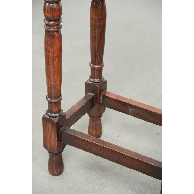 Antique English Oval Oak Side Table, Early 20th Century For Sale - Image 11 of 13
