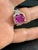 Modern Gia 4.76 Ct Pink Cushion Sapphire & 1.2 Ct Diamond 18 Kt White Gold Ring, Estate For Sale - Image 3 of 8