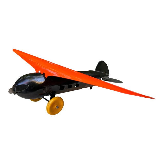 Antique Wyandotte Toy Plane Detroit Lockheed Vega Pressed Steel Airplane For Sale