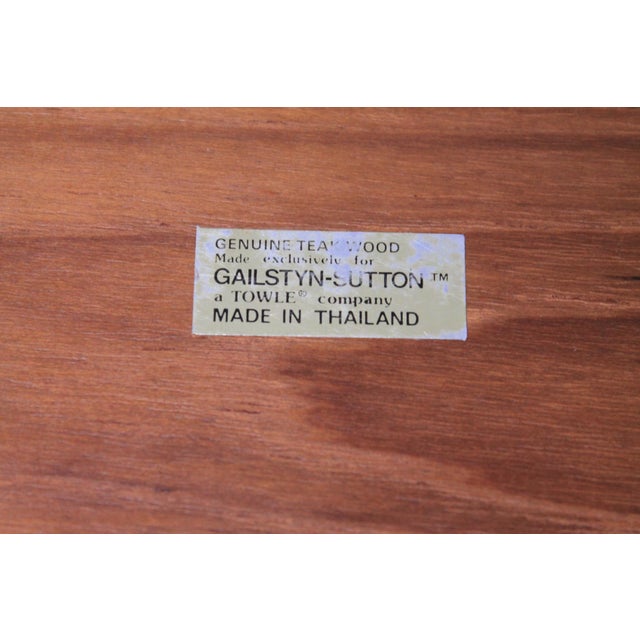 Vintage Teak & Brass Serving Tray For Sale - Image 10 of 11