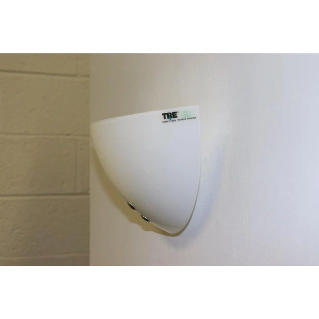 Late 20th Century Angelo Masion Modern Murano Wall Lamp White Glass For Sale - Image 5 of 8