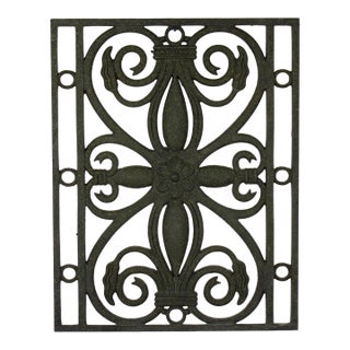 Late 20th Century Gothic Revival Style Architectural Cast Aluminum Decorative Window Panel or Scroll Grate Wall Hanging For Sale
