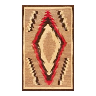 Early 20th Century American Navajo Style Carpet ( 3'10" X 6'8" - 117 X 203 ) For Sale
