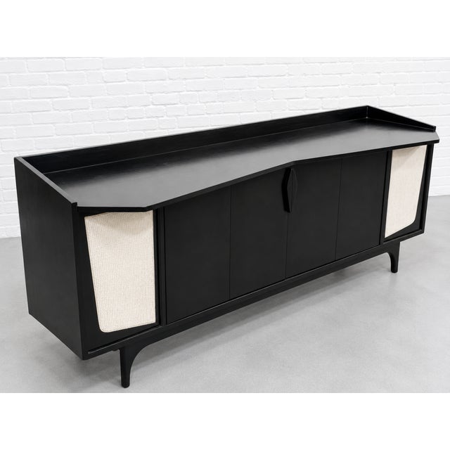 Extra Long Black Mid Century Modern Credenza | Custom Sideboard in the Style of Gio Ponti, C. 1960's For Sale - Image 14 of 15