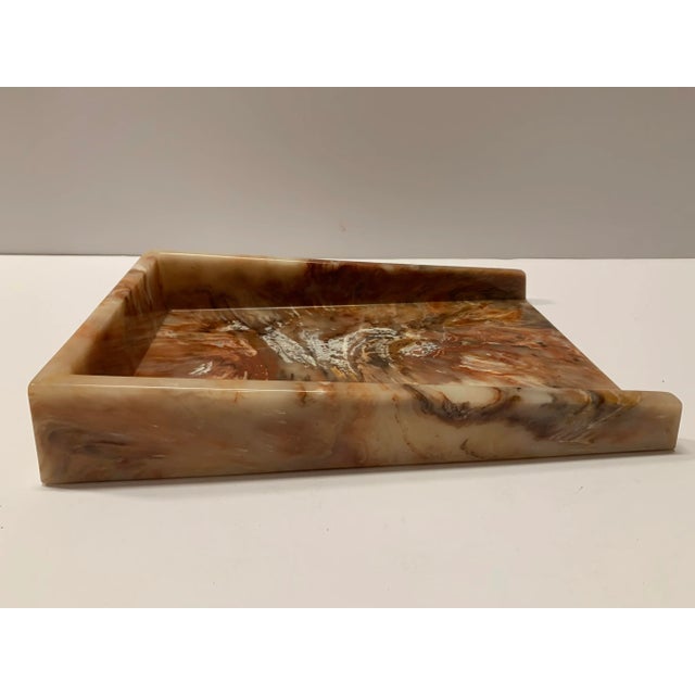 Faux Onyx Resin Desk Inbox Paper Holder For Sale - Image 11 of 13