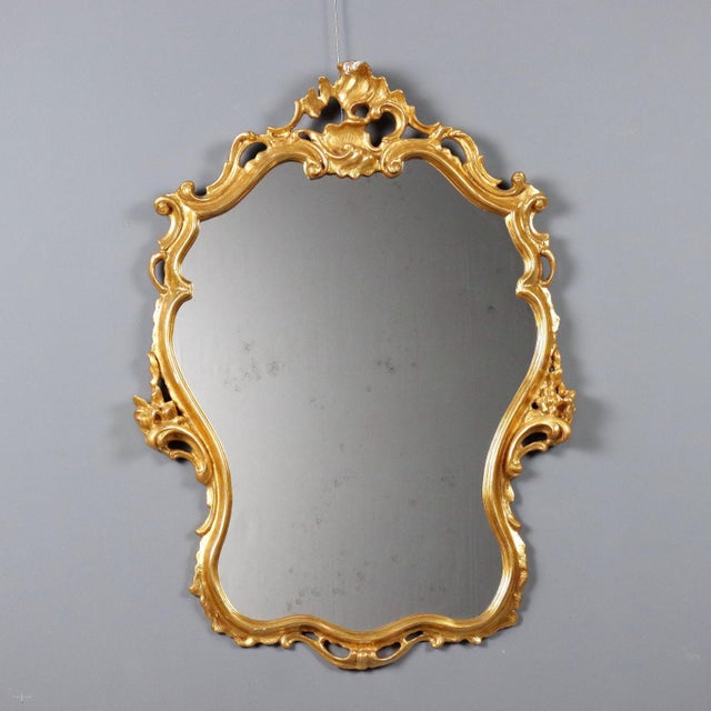 Baroque Style Mirror in Giltwood Frame For Sale - Image 9 of 9