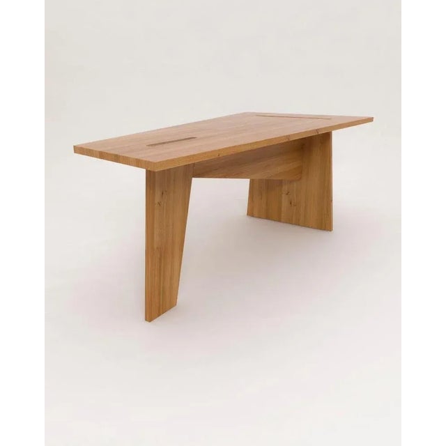 Crooked dining table by nazara lazaro dimensions: h 75 cm x w 200 cm x d 100 cm materials: massive oak with oil wax...