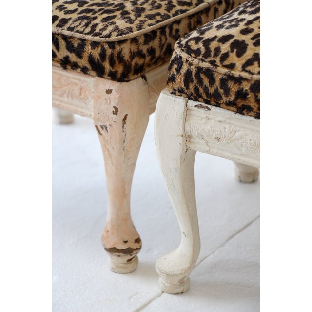 Leopard Print Footstools a Pair Chairish