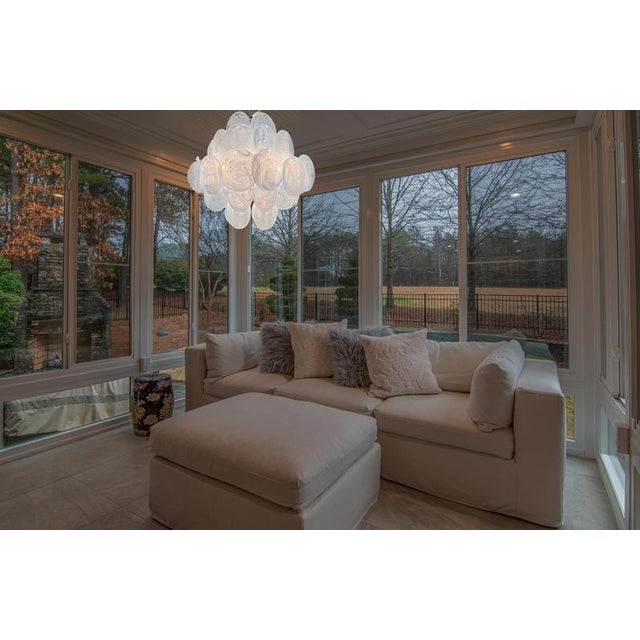 1990s Italian Murano Glass Disc Chandeliers, 1990, Set of 2 For Sale - Image 5 of 15