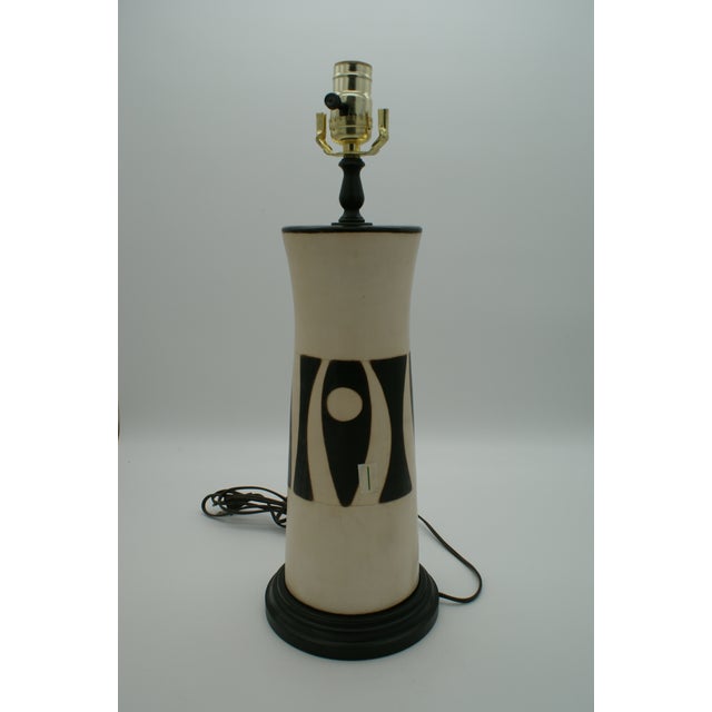 Black & Ivory Geometric Chulucanas Pottery Lamp – Handcrafted Peruvian Art Tall Inca Style Vase Add a touch of artisan...