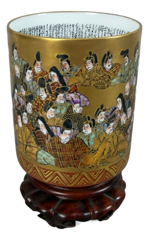 Antique Japanese Kutani Porcelain Tea Glass, 1900s