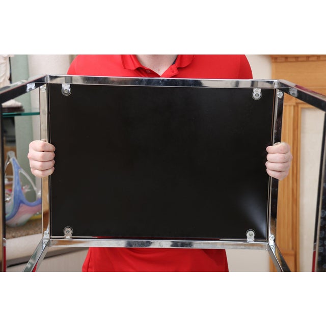 PostModern Chrome and Black Glass Side Tables Chairish