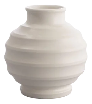 Small Art Deco Moonstone Bomb Vase by Keith Murray for Wedgwood, 1930s