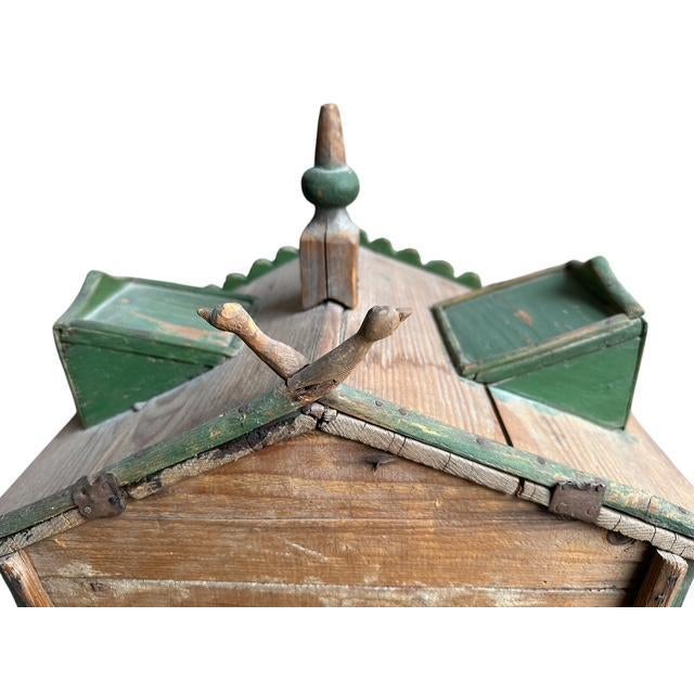Wood Folk Art Bird House Germany Antique For Sale - Image 7 of 9