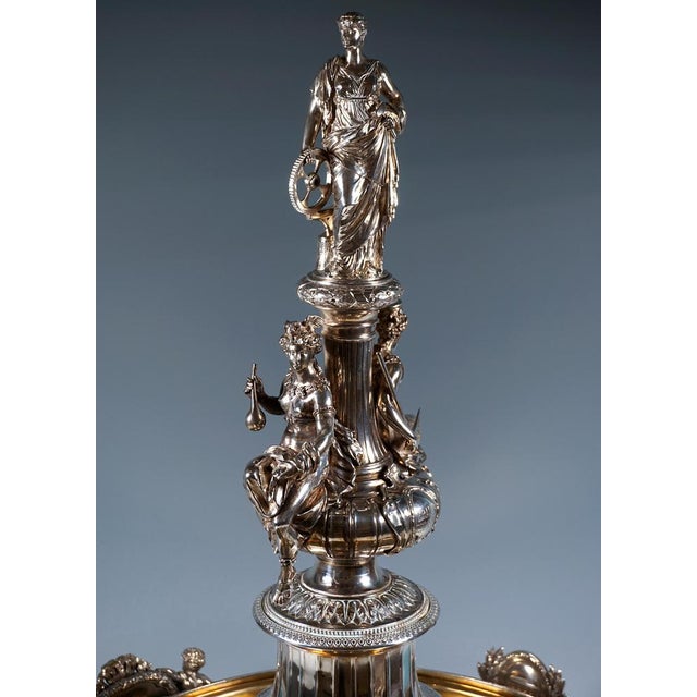 Large Art Nouveau Silver Centerpiece attributed to J.C. Klinkosch, Vienna, 1884 For Sale - Image 9 of 17