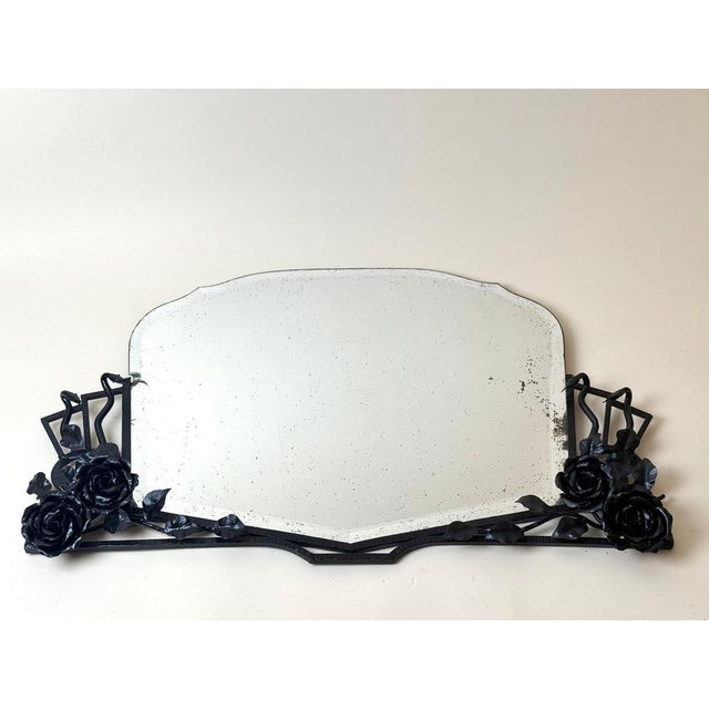 Art Deco French Wrought Iron Mirror in the Manner of Zadounaïsky, 1930s For Sale - Image 6 of 18