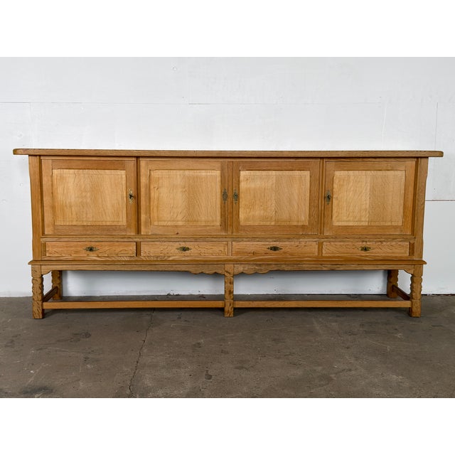 Mid-Century Modern Low Brutalist Sideboard in Oak by Henning Kjaernulf, 1960s For Sale - Image 10 of 10