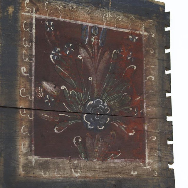 Rustic Folk Art Painted Bridal Wall Panel For Sale - Image 4 of 11