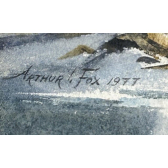 Arthur Fox 1977 New England Coastal Watercolor, Framed For Sale - Image 4 of 7