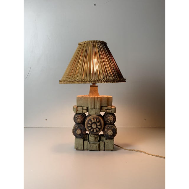Mid-Century Modern Brutalist Ceramic Table Lamp by Bernard Rooke, 1970s For Sale - Image 9 of 17
