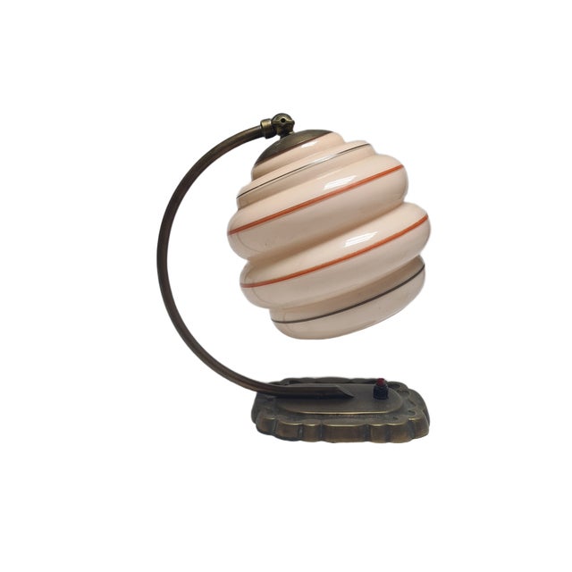 Mid-Century Modern Art Deco Bedside Lamp, Belgium, 1950s For Sale - Image 3 of 12