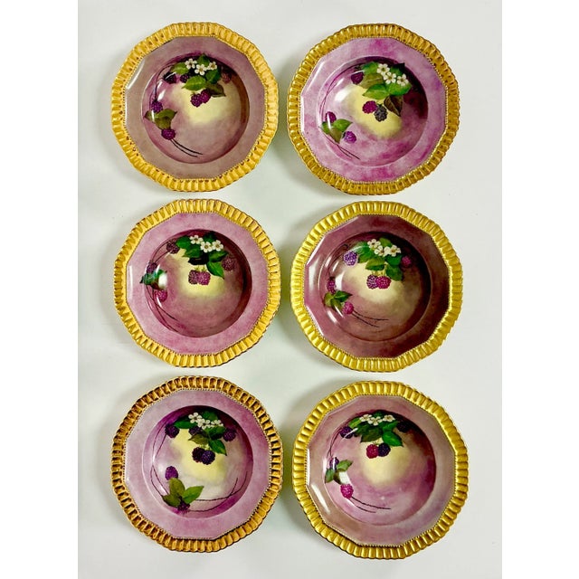 Vintage Home is pleased to present this stunning set of six hand-painted dessert bowls. The artist is M. Leah Galheber and...