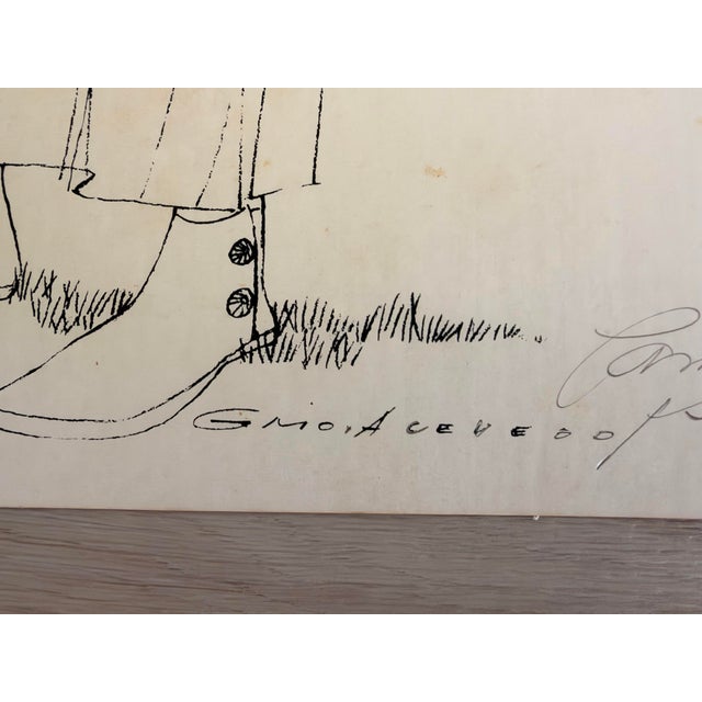 Guillermo Acevedo Original Mixed-Media Apache Woman, Circa 1978 For Sale - Image 4 of 12