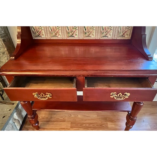 Early 19th Century Antique English Pine Washstand With Tile Back For Sale - Image 5 of 11