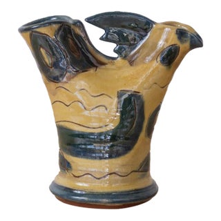 1950s French Ceramic Rooster Vase For Sale
