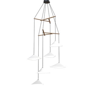 Emily V6 Group Pendant Light in White Semi-Matte by Daniel Becker for Moss Objects For Sale
