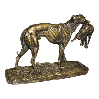 19th Century Greyhound with Hare from Pierre Jules Mene For Sale