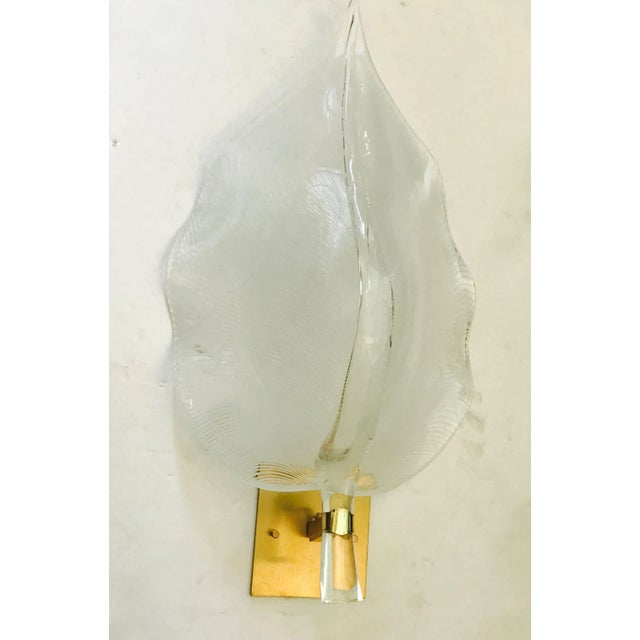 Mid-Century Modern Pair of 1960s Large Murano Glass Sconces For Sale - Image 3 of 9