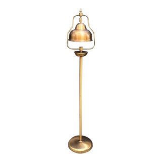 1940s Coppered Bronze Articulating Dome Floor Lamp For Sale