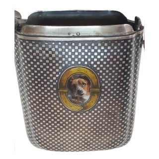 1900s Niello Cigarette Case with Dog Portrait Sterling Silver For Sale