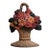 Antique Hubley No. 818 Painted Cast Iron Flower Basket Doorstop For Sale