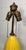 Electric Yellow Antique French Yellow Brass Gourd Shaped Pottery Electric Table Lamp Light For Sale - Image 8 of 13