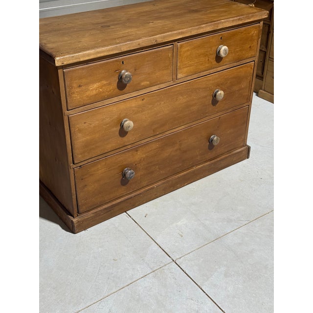 Victorian Antique Pine Two Over Two Drawers - Chest of Drawers From England For Sale - Image 3 of 18