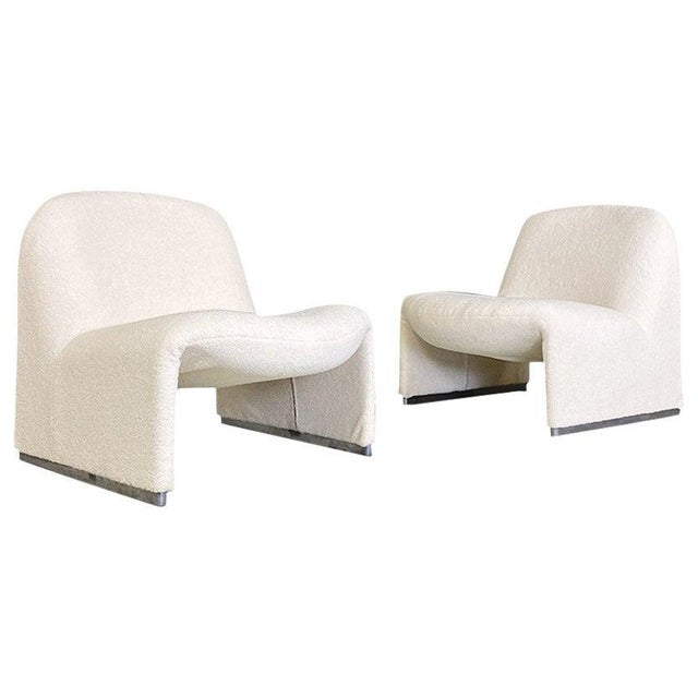 Italian Modern Teddy Fabric Alky Armchairs attributed to G. Piretti, Anonima Castelli, 1970s, Set of 2 For Sale - Image 14 of 14