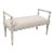 Juliet Antique White Upholstered Carved Wood Linen Bench For Sale