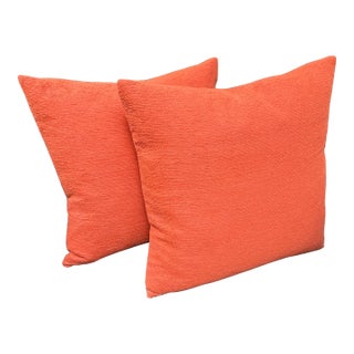 Woven Coral Throw Pillows, Pair For Sale