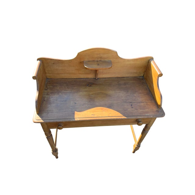 Late 19th Century Antique Primitive Pine Desk in Original Patina For Sale - Image 9 of 10