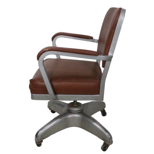 Industrial Mid 20th Century Swivel Tilt Office Desk Chair by Cole For Sale - Image 10 of 13
