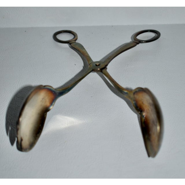 Vintage Silverplate Traditional Style Tongs For Sale - Image 9 of 11