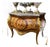 French Louis XV Commode With Floral Marquetry, Marble Top & Ornate Gilt Bronze Mounts For Sale